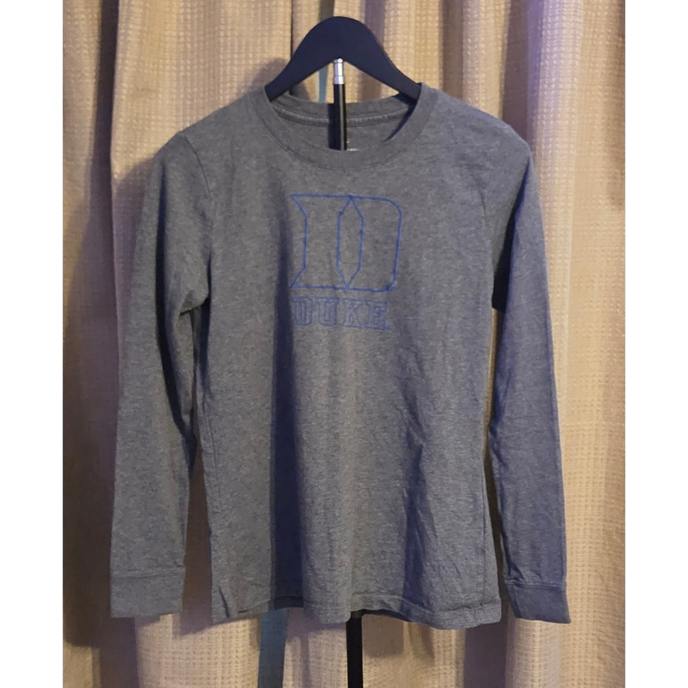 Nike Long Sleeve Duke Blue Devils Graphic T-Shirt Womens Size Small‎ Gray